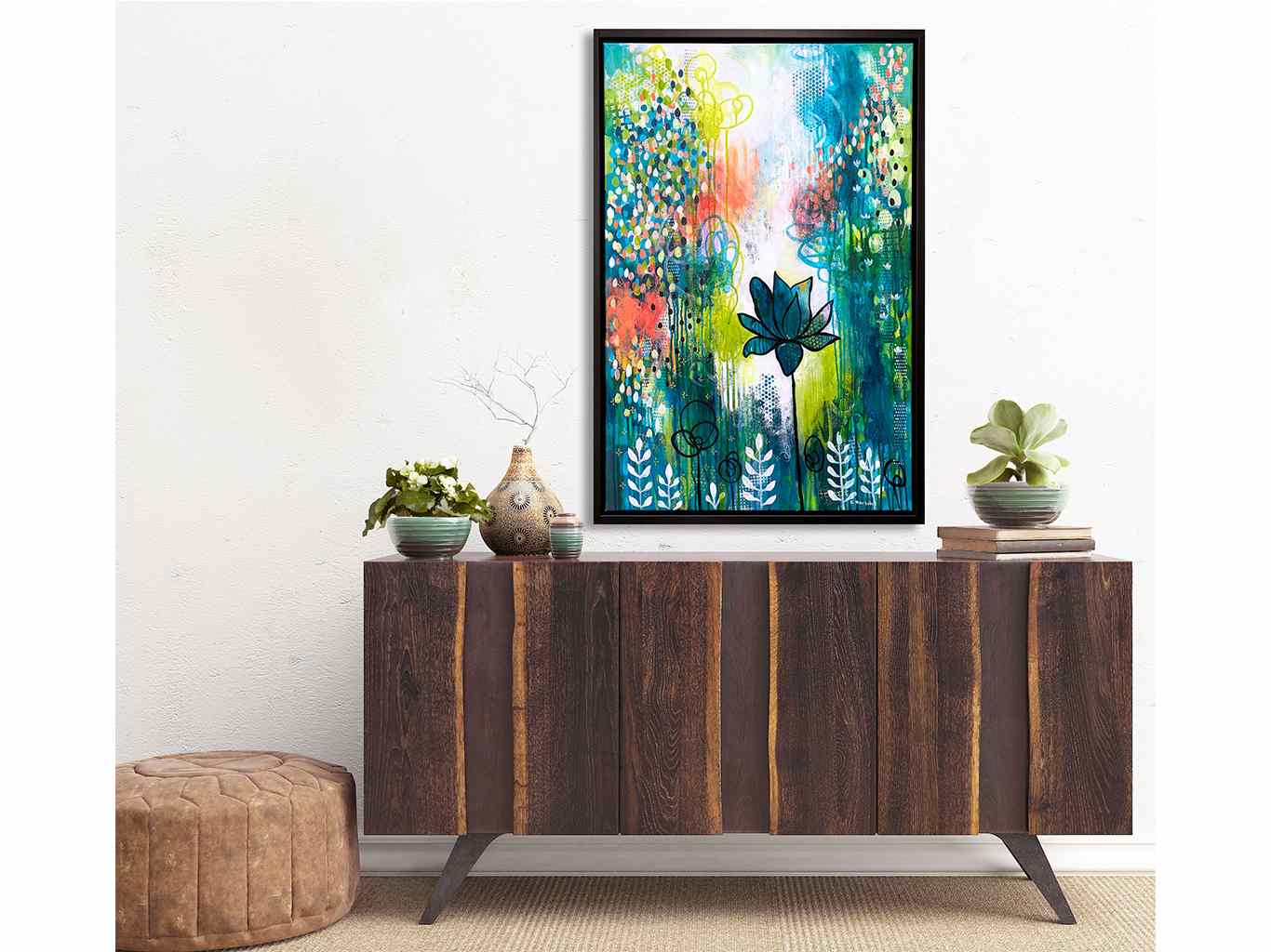 AM 107 Soulful Meadow acrylic - painting - canvas - flower - nature - colorful - art - decor Audree Marsolais (2)