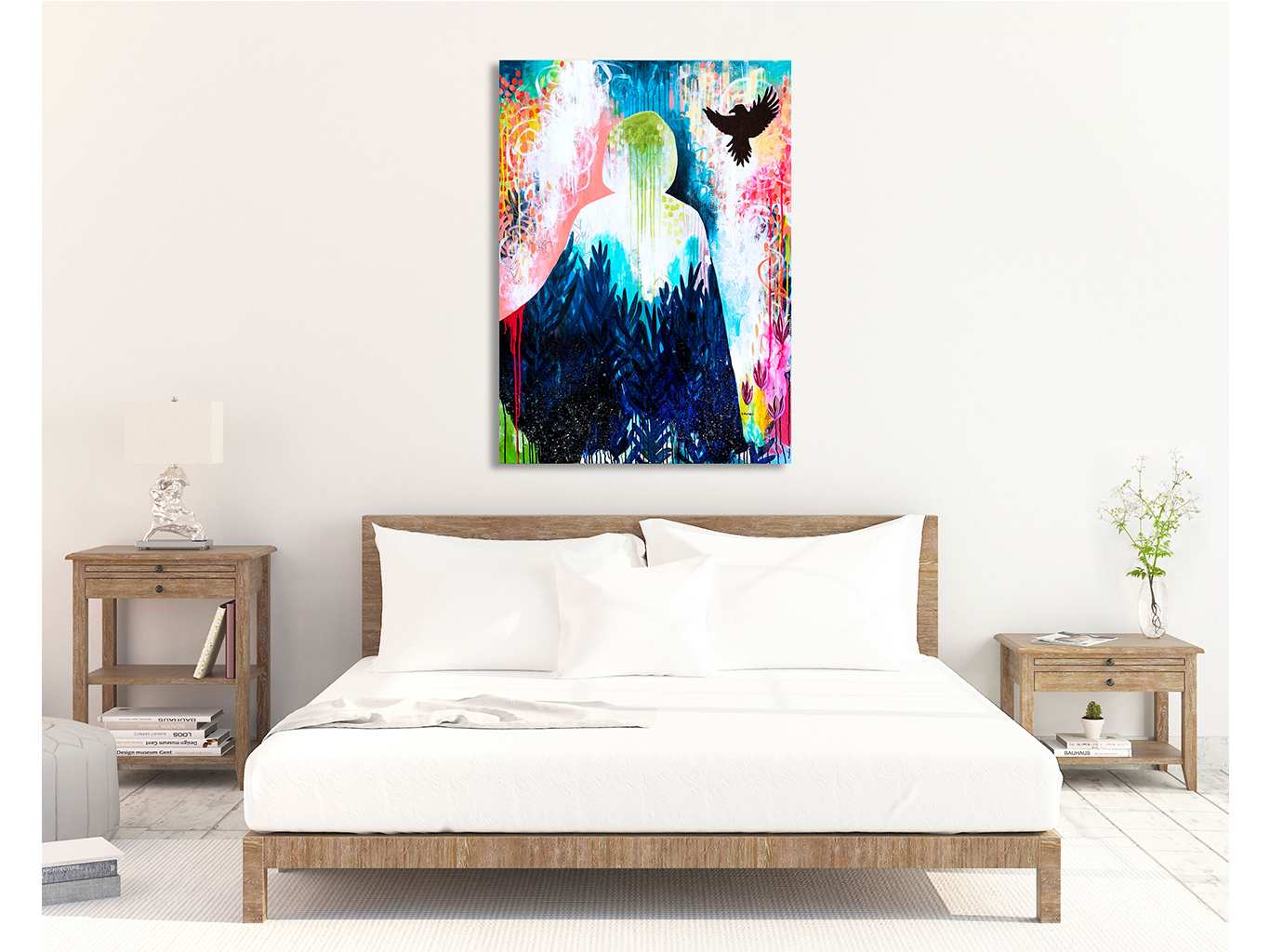 AM 108 Released acrylic - painting - canvas - silhouette - bird - nature - colorful - art - décor Audree Marsolais (2)