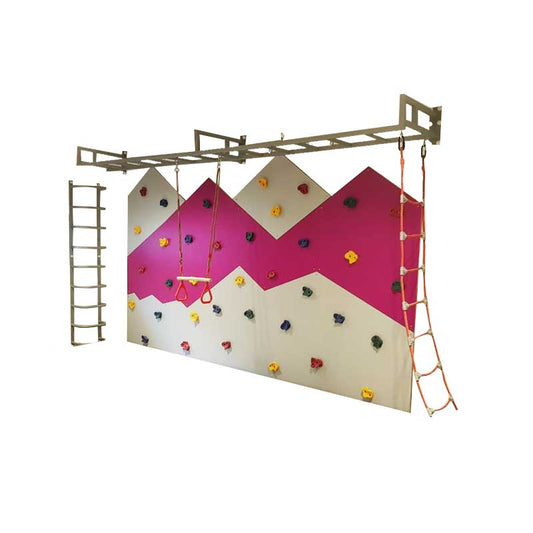 CLI5-A - CLIMBING WALL WITH MONKEY BARS, CLIMBING LADDER & ROPE LADDER