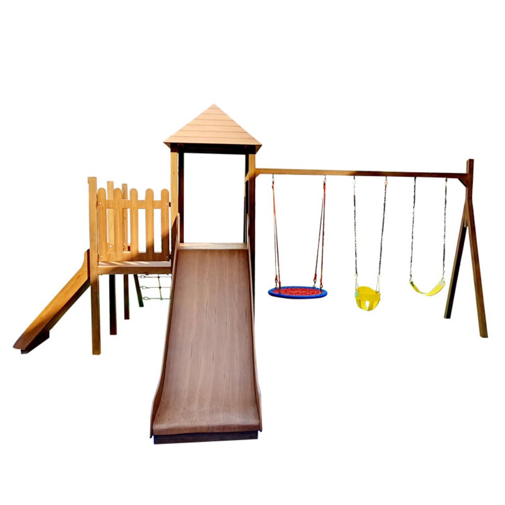 Climbing Frame with Triple Swing Set-1