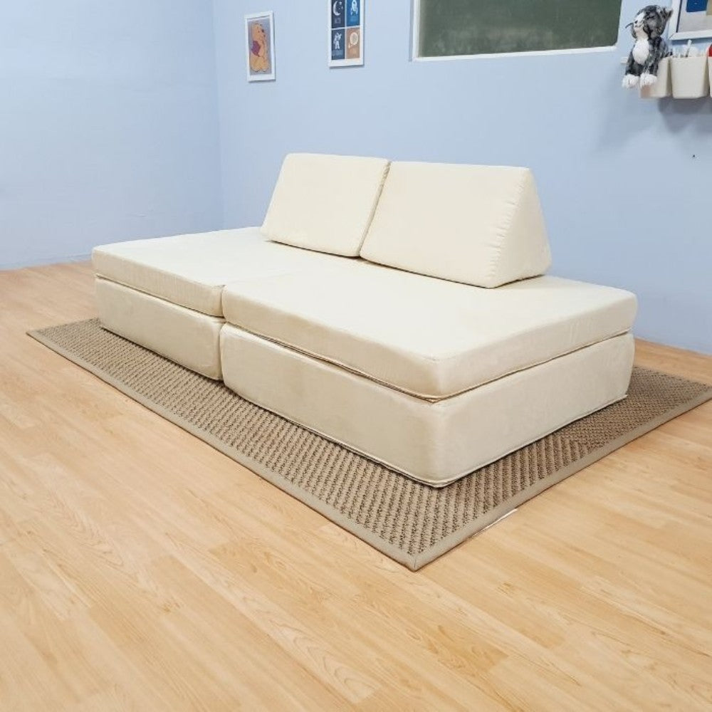 ISOFSEA9 Play Sofa in White Suede (1)