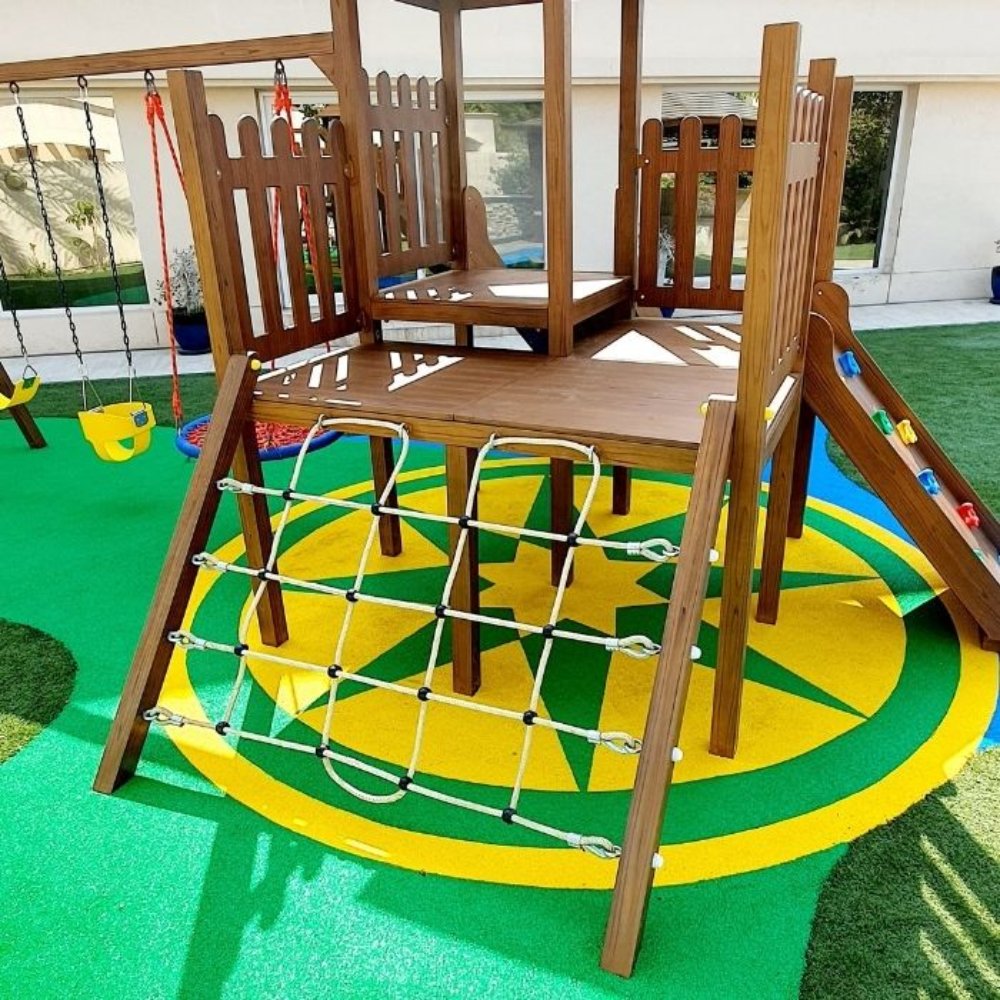OUTCF12 Climbing Frame with Triple Swing Set (4)