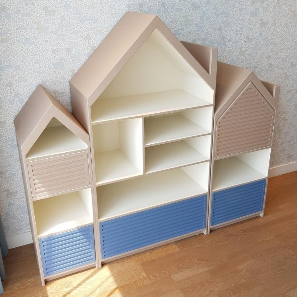 SHE50 - House Shaped Shelving Unit with Drawers (1)