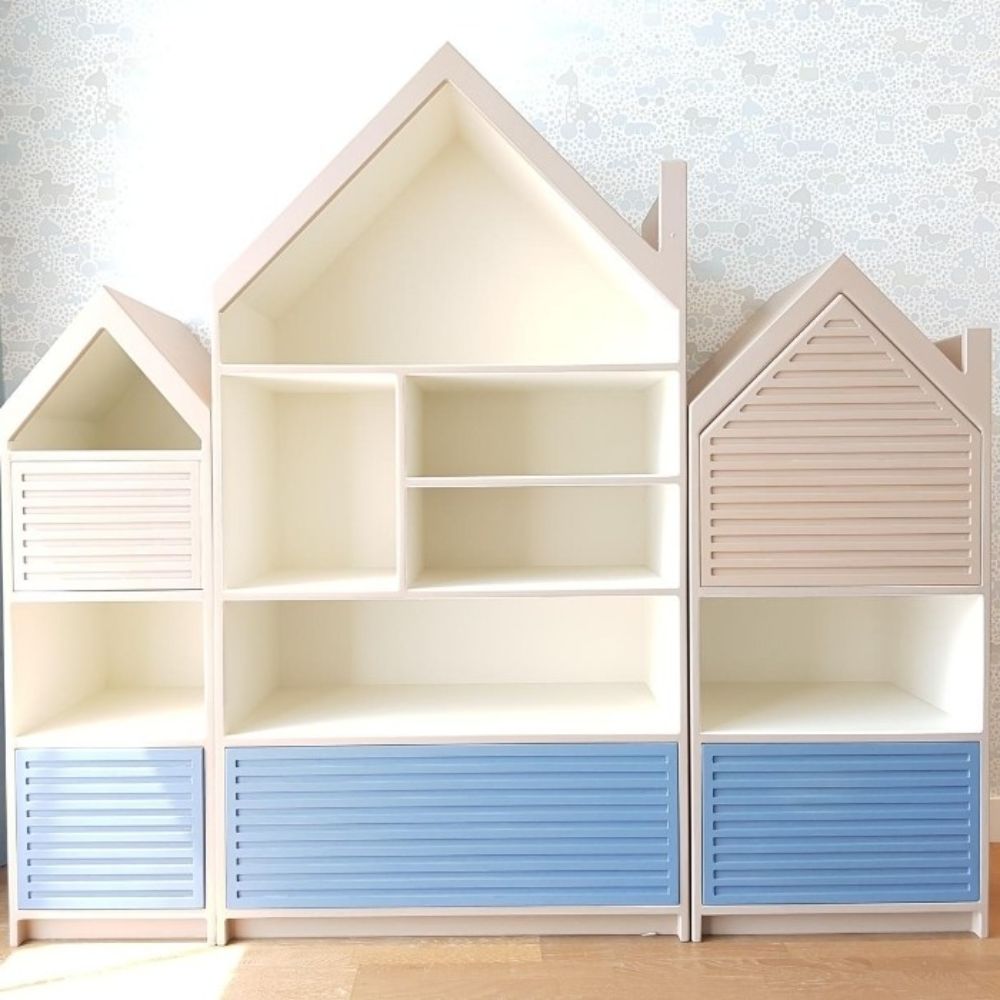 SHE50 - House Shaped Shelving Unit with Drawers (2)