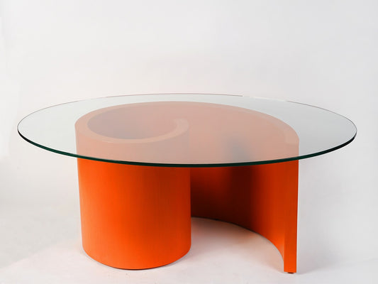 Wooden Orange Swirl Table